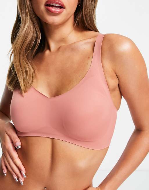 Lindex – Nahtloses, verstärktes Bralette in Braun mit Camisole-Trägern