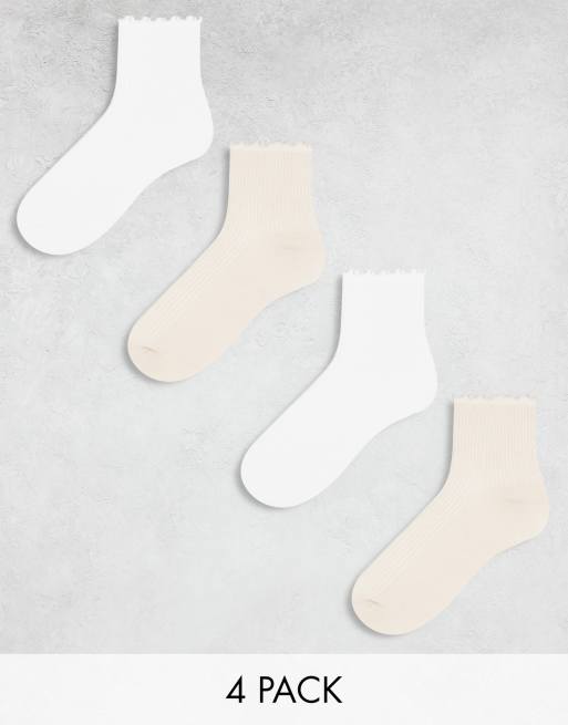 Lindex – Olikfärgade ankelstrumpor med rullfåll, 4-pack