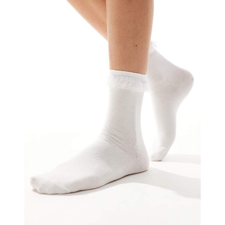TYPESERVICE ♥ Textured Ruffled Socks/追跡付 Amazon.com: Fszsaa 6PAIRS Trim Ruffle Socks Women Cotton