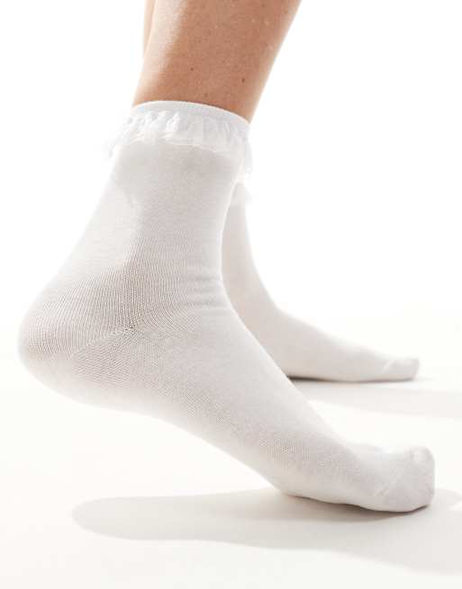 【typeservice】Textured Ruffled Socks レース ソックス Girls Textured Ruffle Ankle Sock - Double Header USA