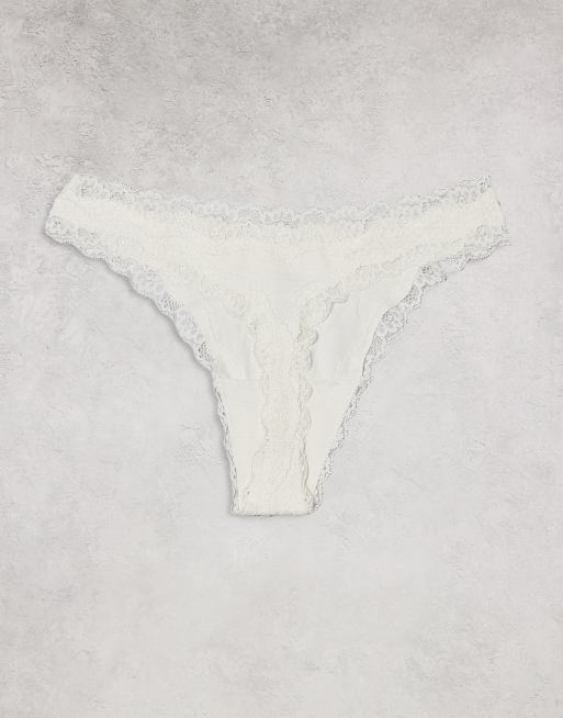Lindex - Pakke med 3 par lyserøde G-strenge med blondekant og hjerteprint i bomuld , 3 af 3