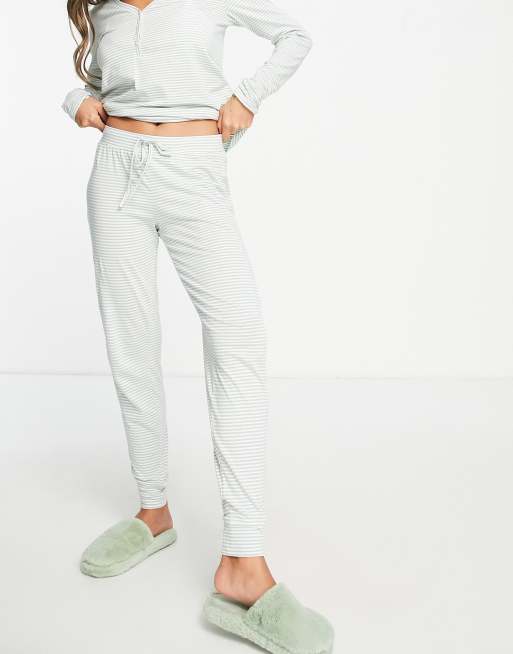 Lindex - Pantaloni da notte in cotone acqua polvere chiaro - LBLUE