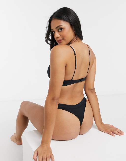 Lindex – Petite – Svart lättvadderad behå utan bygel i seamless design, 2 av 4