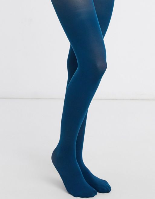 Women's 50 denier plain tights - Navy blue