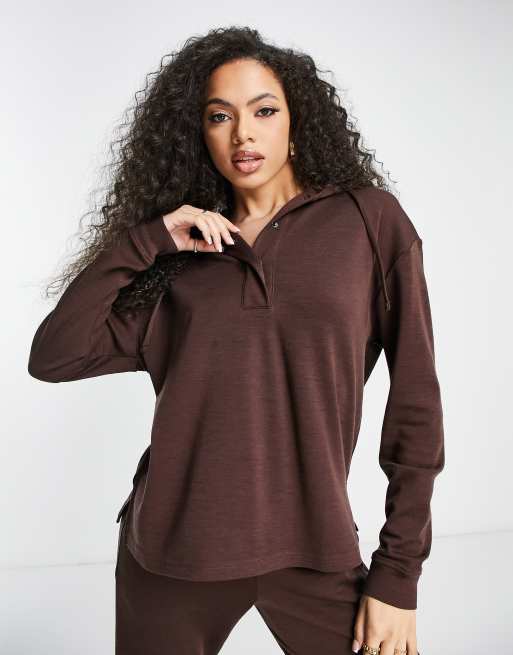 Lindex premium wool mix & match loungewear set in brown