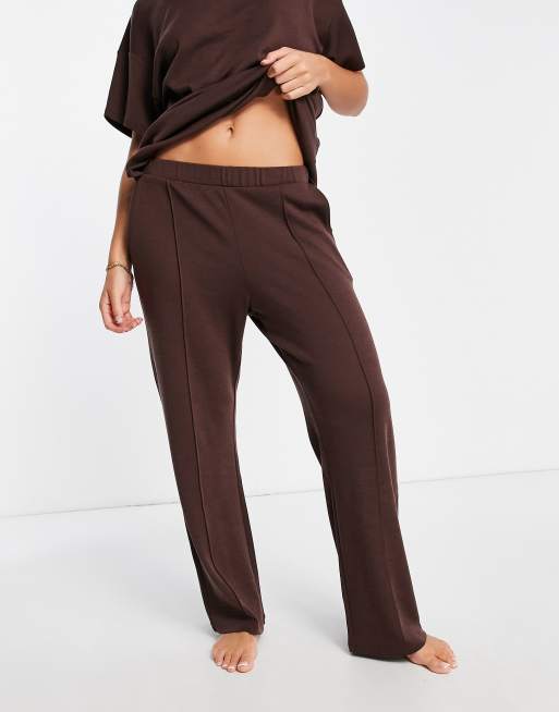 Brown Wide Leg Lounge Pants– PinkBlush