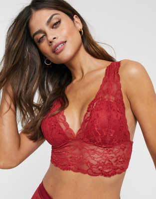 red padded bralette