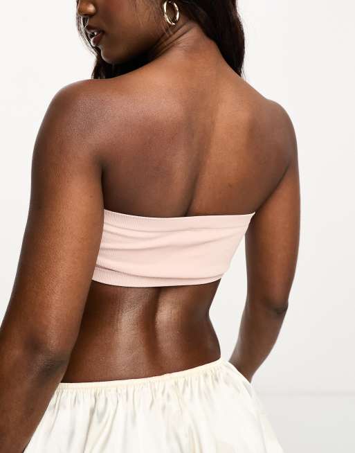 Lindex - Reggiseno a fascia senza cuciture beige a coste, 2 di 4