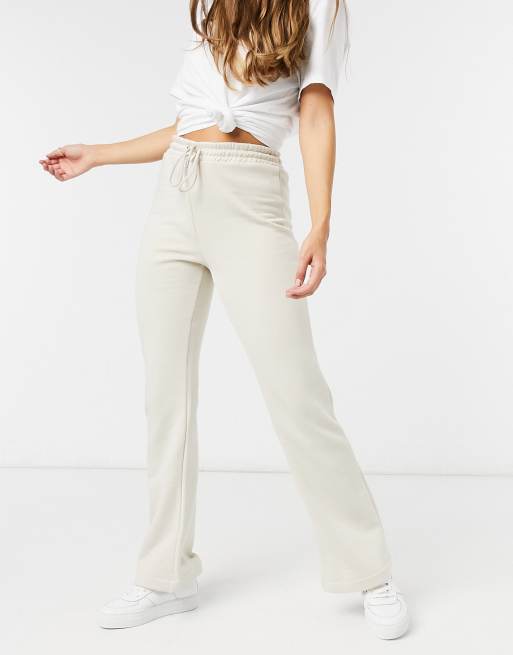 Lindex Rose brushed cotton lounge flare sweatpants in beige