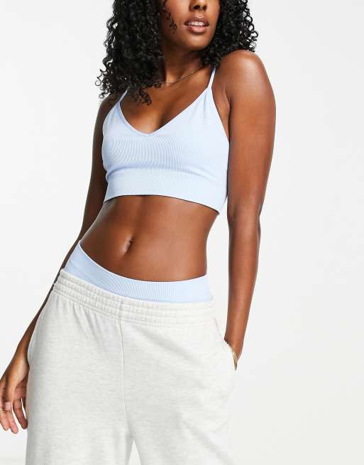 Lindex seamless rib cami bralette in light blue