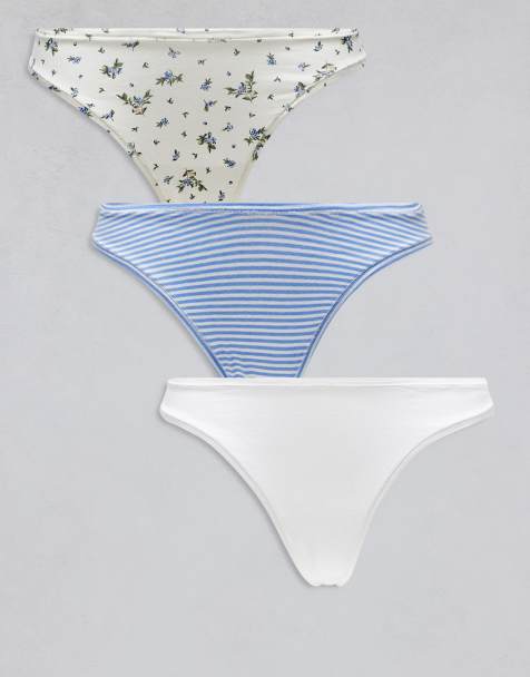 Lindex - Set van 3 Brazilian slips met kant en print in multi - view 1