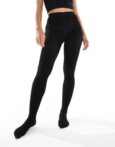 Lindex small cable knit tight in black - view 1