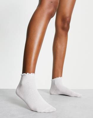 Lindex Lindex socks with frill trim in white