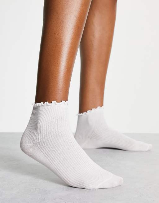 Lindex socks with frill trim in white, 4 of 4