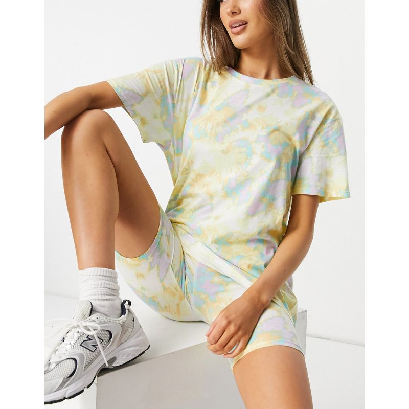 Intimo e abbigliamento notte XhK6c Lindex - SoU Katie - Completo con T-shirt oversize e leggings corti in cotone organico tie-dye multicolore