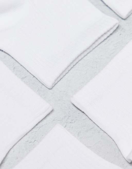 Lindex sports ribbed ankle socks 4 pack in white, 2 of 4