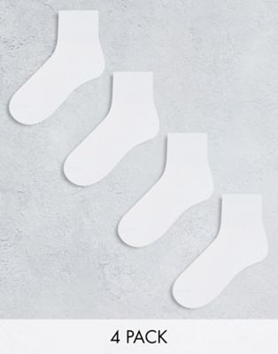 Lindex sports ribbed ankle sock 4 pack in white