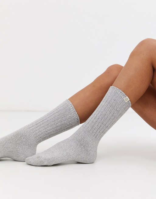 Lindex super soft chunky ribbed sock in light grey