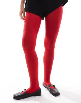 Lindex - Superstretch-Strumpfhose in Rot, 50 DEN