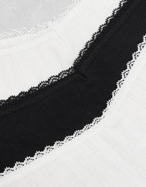 Lindex – Svarta och vita brazilian-trosor i pointelle, 3-pack, 4 av 4