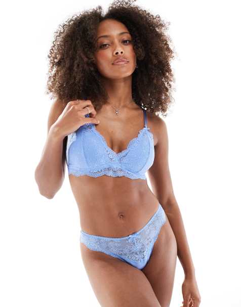 Lindex Valerie lace bralette in cornflower blue - view 1