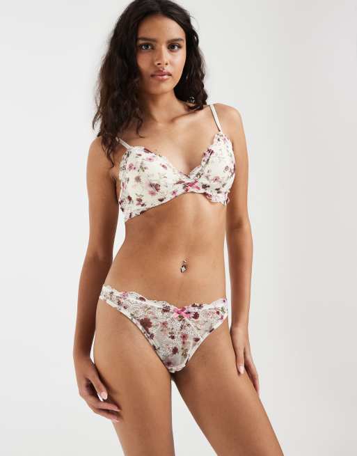 Lindex - Valerie - String van kant met bloemenprint, 3 van 4