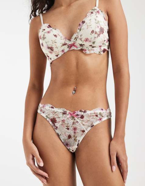 Lindex - Valerie - Tanga de encaje con estampado floral - view 1