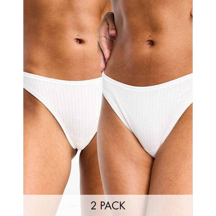 Weekday Cat 3 pack thong in white