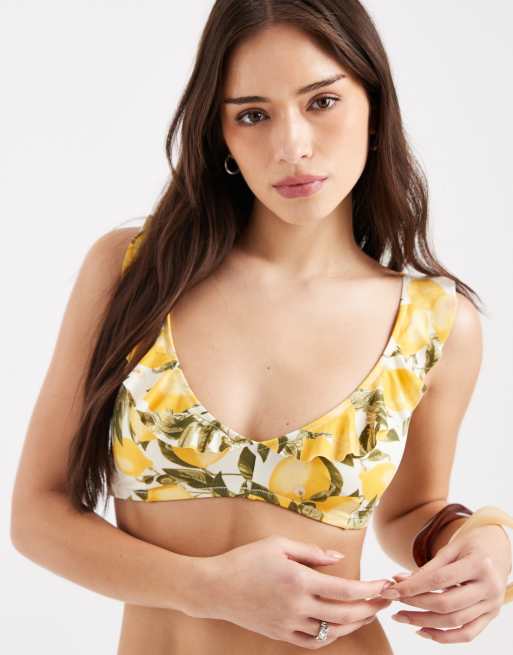 Lindex – Vit, flerfärgad, citronmönstrad bikini, 2 av 3