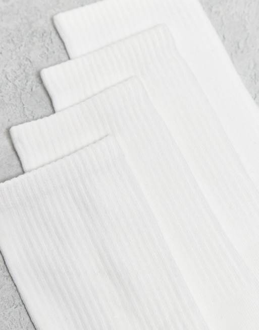 Lindex – Vita, grova, ribbade strumpor, 4-pack, 2 av 3