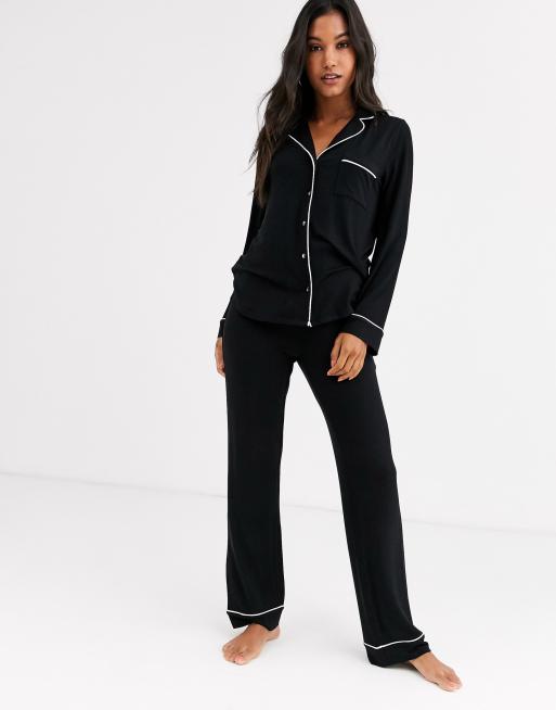 Lindex - Zachte pyjamaset van viscose in zwart, 3 van 3