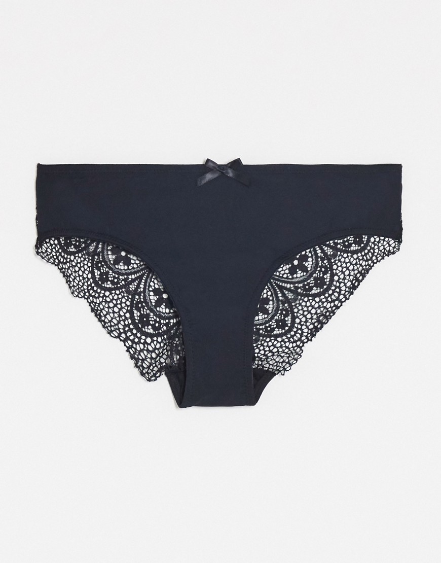 Lingadore butterfly lace briefs in black