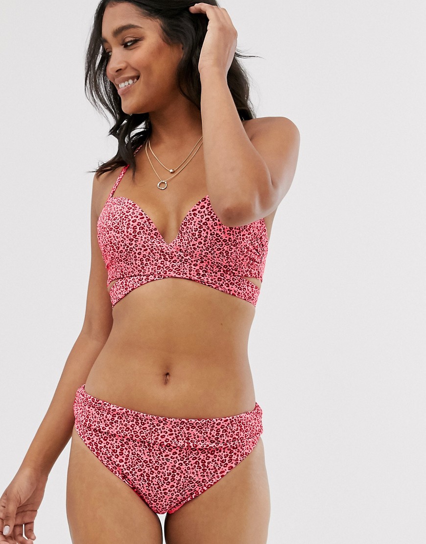 Lingadore mix and match hipster bikini bottoms in animal print-Pink