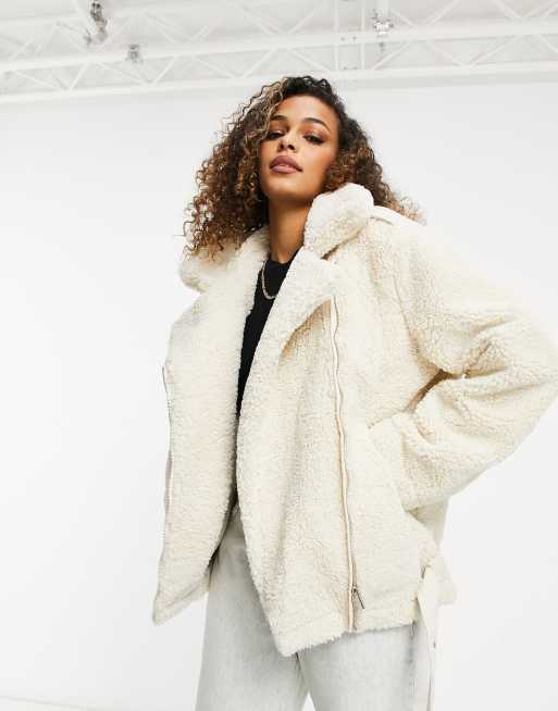 Lioness aviator jacket in cream | ASOS