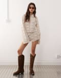 [Lioness] Lioness Babydoll floral cotton crochet bell sleeve button through shirt in cream (part of a set)-White XXL Cream Floral