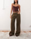 [Lioness] Lioness baggy low waist jeans in brown petrol wash M BROWN