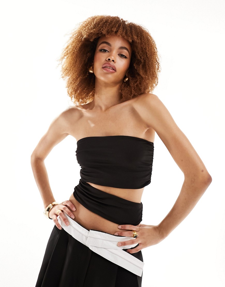 Lioness bandeau cut out top in black