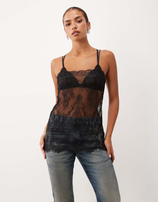 Lioness barely there lace cami in black, 2 of 4