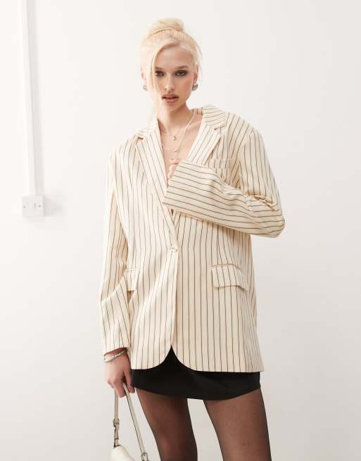 Lioness - Blazer met strepen in crème