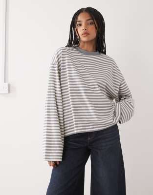 Lioness Bloom Cotton Blend Long Sleeve Crew Neck Boxy T-shirt In Multi