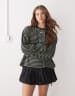 Lioness Bloom long sleeve crew neck boxy T-shirt in beige & navy stripe