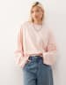Lioness Bloom long sleeve crew neck boxy T-shirt in beige & navy stripe