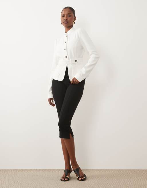 Lioness Brooklyn veste utilitaire en jean à col mao blanche, ensemble coordonné, 2 de 4