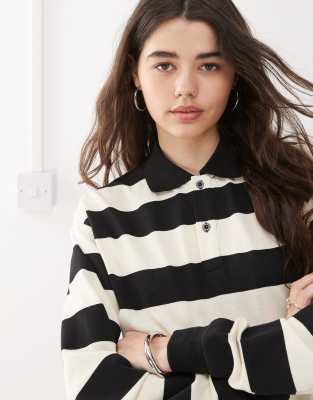 LIONESS COLLARED LONG SLEEVE RUGBY POLO SHIRT 
