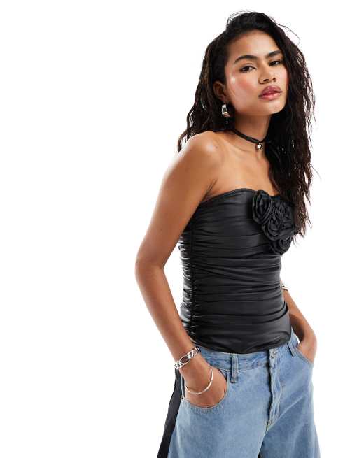Lioness – Czerwona sukienka mini z dekoltem halter w stylu roboczym