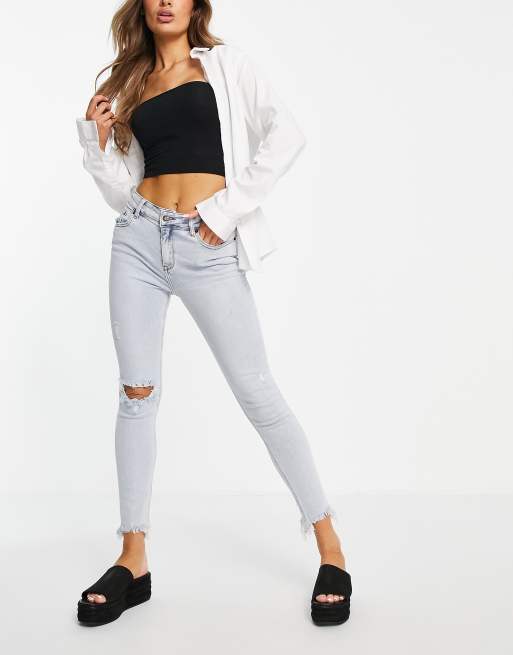 Lioness - Easy Rider - Jeans skinny lavaggio chiaro con strappi, 3 di 4