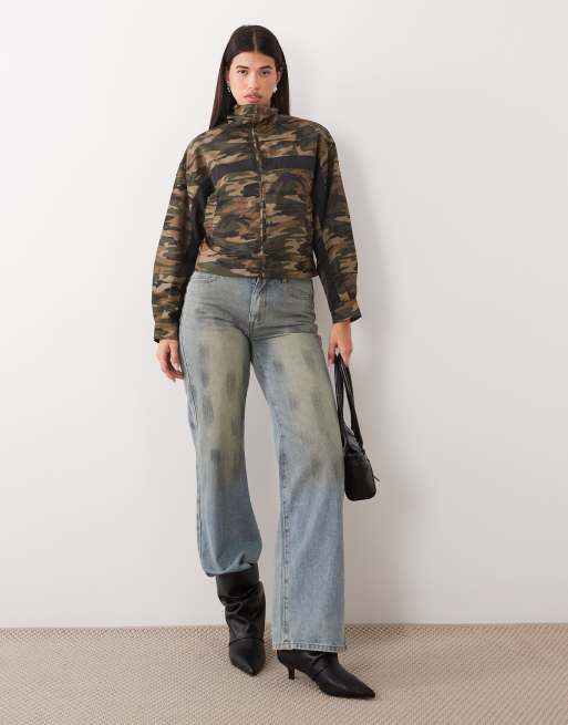 Lioness Essential funnel neck windbreaker jacket in camo, 2 of 4