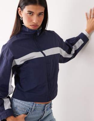 Lioness Essential Funnel Neckwindbreaker Jacket In Blue