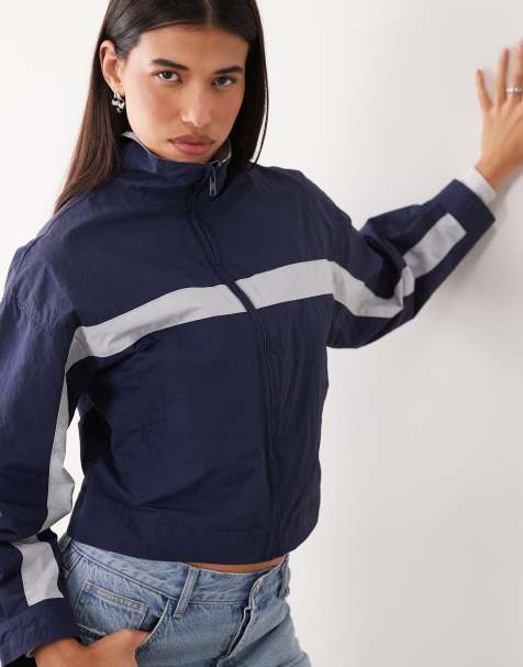Lioness Essential funnel neckwindbreaker jacket in navy - view 1