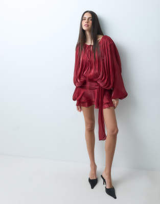 Lioness exclusive Elements high sheen chiffon drape detail balloon ...
